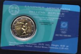 2 EURO-Blister Griechenland 2004 Stg 35€ Edition Sommer-Olympiade Athen Diskus Stempelglanz Olympic Coin Card Of Greece - Grèce