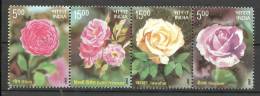 INDIA, 2007, Fragrances Of Roses, Scented Setenant Set 4 V, MNH, (**) - Unused Stamps