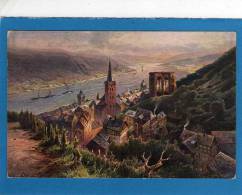 Bacharach Num Gent Faher Nach Bachsrach      CPA  PEINTURE - Bacharach