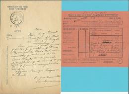 "Administration Des Telegraphes Et Des Telephones" -ANNEXE + BORDEREAU "Avis Au Bureau"  Stempel AERSCHOT (Rare Samen !) - Post Office Leaflets
