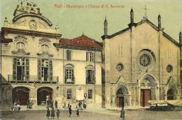 Delcampe - Asti-Municipio E Chiesa S. Secondo-1913 - Asti