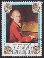 1972 - RAS AL KHAIMA - Y&T 92A (Airmail) - Wolfgang Amadeus Mozart (1756-1791) - Ras Al-Khaima