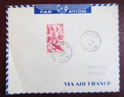 10 Jan 47 - WOW Rare Vol Voyage D'Etudes AirFrance Paris Shangai Avec 50F PA 17 - 1927-1959 Covers & Documents