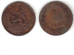 Netherlands 1 Cent 1906 Km 132.1  Vf+ - 1 Centavos