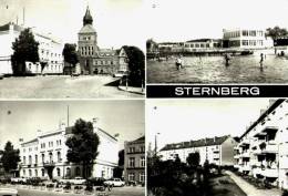 AK Sternberg, Karl-Liebknecht-Platz, Bad, Rathaus, Neubauten, Gel, 1984 - Sternberg