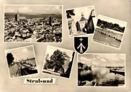 AK Stralsund, Hafen, Kütertor, Kniepertor, Altstadt, Freibadestrand, Gel, 1963 - Stralsund