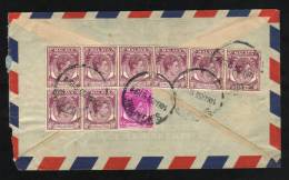 Singapore 1955  KG VI  Multi Franked Cover To Aden # 44298 - Singapour (...-1959)