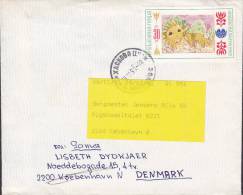 Bulgaria 1990 Cover Brief To Denmark Readressed Kinderzeichnung Briefmarke - Covers & Documents