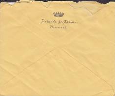 Netherlands Mult. Franked S'GRAVENHAGE 1947 Cover Brief To Denmark CROWN & Frolunde Pr. Korsør Backside Cachet (2 Scans) - Briefe U. Dokumente