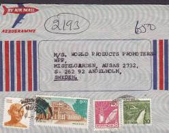 India Airmail Aerogramme MERRIMPEX PRIVATE Ltd. Private Print 1995 To ÄNGELHOLM Sweden Ghandi Stamp (2 Scans) - Posta Aerea