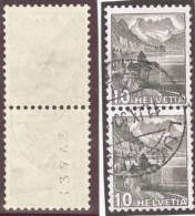 Schweiz Rollenmarke 1948 Zu#286RM Paar Gestempelt Lugano 1950-09-11 - Francobolli In Bobina