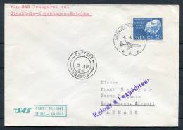 1965 Sweden SAS First Flight Cover Stockholm - Entebbe Uganda - Briefe U. Dokumente