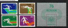 POLAND 1975 6TH EUROPEAN INDOOR ATHLETICS CHAMPIONSHIPS SET OF 4 + MS NHM Hurdles  Running Jumping Sprint - Verano 1976: Montréal