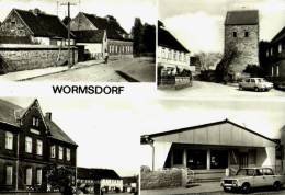 AK Wormsdorf, Nachtigallenweg, Kirche, Gaststätte, Kaufhalle, Gel, 1981 - Worms