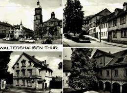 AK Waltershausen, Marktplatz, Badegasse, Klubhaus, Schloß Tenneberg, Gel, 1977 - Waltershausen