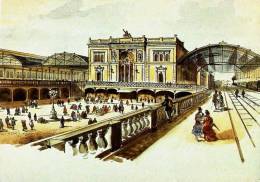 AK Magdeburg, Hauptbahnhof Um 1874, Gel, 1985 - Magdeburg