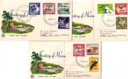 Nauru 1968 Republic Of Nauru Overprinted Set Of 10 On 3 WCS FDC - Nauru