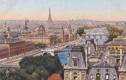 Cp , 75 , PARIS , Panorama Des Sept Ponts Sur La Seine - Zonder Classificatie