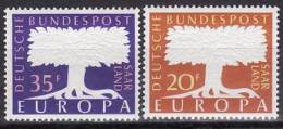 Sarre 1957 - Yv.no. 384-5 Neufs**(d) - Unused Stamps