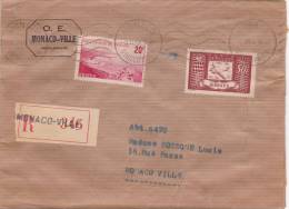 MONACO  JOLIE LETTRE RECOMMANDEE 1949 - Other & Unclassified