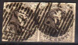 6  Paire  Obl  24  BXL  Touché - 1851-1857 Medallions (6/8)