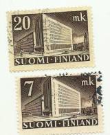 1943 - Finlandia 265 + 267 Palazzo Poste C2027 - Oblitérés