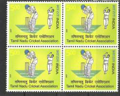 INDIA, 2007, Tamilnadu Cricket Association,Block Of 4,  MNH, (**) - Unused Stamps