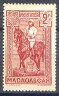 Madagascar N° 191 ** GT. Militaire - GALLIENI - Cheval - Unused Stamps