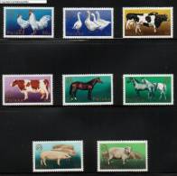 POLAND 1975 VETINERARY CONGRESS FARM ANIMALS SET OF 8 NHM Vets Horses Cows Pigs Sheep Hens Geese - Vaches