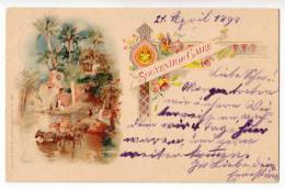 AFRICA EGYPT CAIRO LITHOGRAPHY REMEMBERING CAIRO Nr. 259 OLD POSTCARD 1898. - Le Caire
