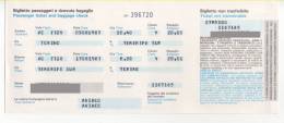 Alt170 Billets Avion, Air Ticket, Biglietto Aereo, Passenger, Baggage, Torino, Tenerife, AVIACO AIRLINE, Compagnia, 1987 - Europe