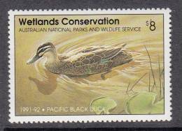 Australia MNH 1991-92 $8 Pacific Black Duck Wetlands Conservation Stamp - Cinderella