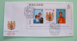 Belize 1981 FDC Cover - Royal Wedding Prince Charles And Lady Diana - Lion Horse Arms Uniform - Belize (1973-...)