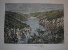 Allemagne - Le Danube De Weltenburg à Kelheim - Gravure Originale - 1878 - Aquarellée à La Main. - Sonstige & Ohne Zuordnung