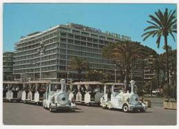 CP NICE, DEPART DES PETITS TRAINS SUR LA PROMENADE DES ANGLAIS, HOTEL MERIDIEN, CASINO RUHL, ALPES MARITIMES 06 - Traffico Stradale – Automobili, Autobus, Tram