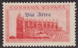 España 1938 Edifil 847B Sello * Monumentos Catedral Palma Mallorca Sobreimpresion Via Aerea Inauguracion Lineas Postales - 1931-50 Nuevos & Fijasellos