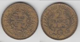 ****  TUNISIE - TUNISIA - 2 FRANCS 1945 **** EN ACHAT IMMEDIAT !!! - Tunisie