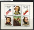 POLAND 1975 200 USA INDEPENDENCE POLES AMERICA & MS Horse Ship Soldier Washington Pulaski Kosciuszko Flag Modrzejewska - George Washington