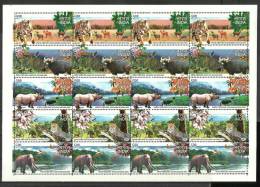 INDIA, 2007, National Parks Of India,  Set, 5 V, Full Sheet, Without Traffic Lights. MNH, (**) - Unused Stamps