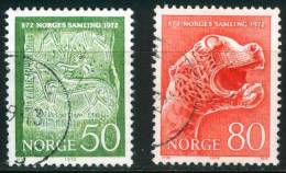 Norwegen  1972  1100. Jahrestag Der Reichsgründung  (2 Gest. (used))  Mi: 639, 641 (1,00 EUR) - Gebraucht