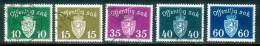 Norwegen  1937  Dienstmarken - Wappen Kl. Format  (5 Gest. (used))  Mi: 24-25, 29-31 (2,90 EUR) - Dienstzegels