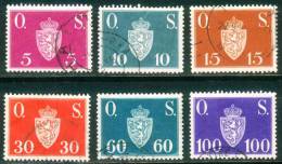 Norwegen  1951  Dienstmarken - Inschrift O.S.  (6 Gest. (used))  Mi: 61-64, 66-67 (2,00 EUR) - Dienstmarken