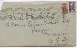 South Africa Suid Afrika Bloemfontein 21-II-1944 Sent To USA With A Letter Inside - Lettres & Documents