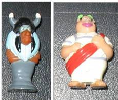 2 Figurines Asterix En Amérique Kinder - Asterix & Obelix