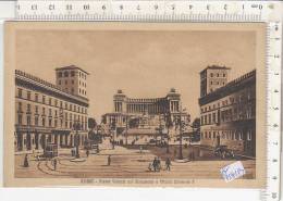 PO7191B# ROMA - PIAZZA VENEZIA CON MUNUMENTO A VITTORIO EMANUELE II - TRAM - TRAMWAY - GRAN CAFE' FARAGLIA  No VG - Places & Squares