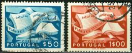 PORTOGALLO, PORTUGAL, ISTRUZIONE POPOLARE, 1954, FRANCOBOLLI USATI, Scott 794,795  Afi 796,797 - Gebraucht