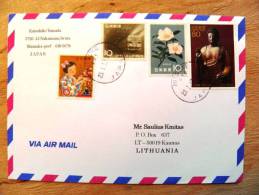 Cover Sent From Japan To Lithuania , 4 Stamps - Covers & Documents