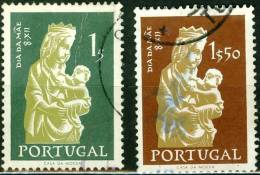 PORTOGALLO, PORTUGAL, FESTA DELLA MAMMA, 1956, FRANCOBOLLI USATI, Scott 822,823    Afi 825,826 - Used Stamps