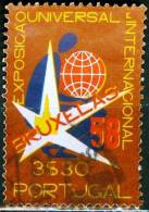 PORTOGALLO, PORTUGAL, ESPOSIZIONE UNIVERSALE BRUXELLES, 1958, FRANCOBOLLO USATO, Scott 831, YT 844, Afi 834 - Used Stamps