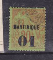 MARTINIQUE N° 3 01 SUR 20C BRIQUE SUR VERT TYPE DÉESSE ASSISE  M EMPATE OBL - Used Stamps
